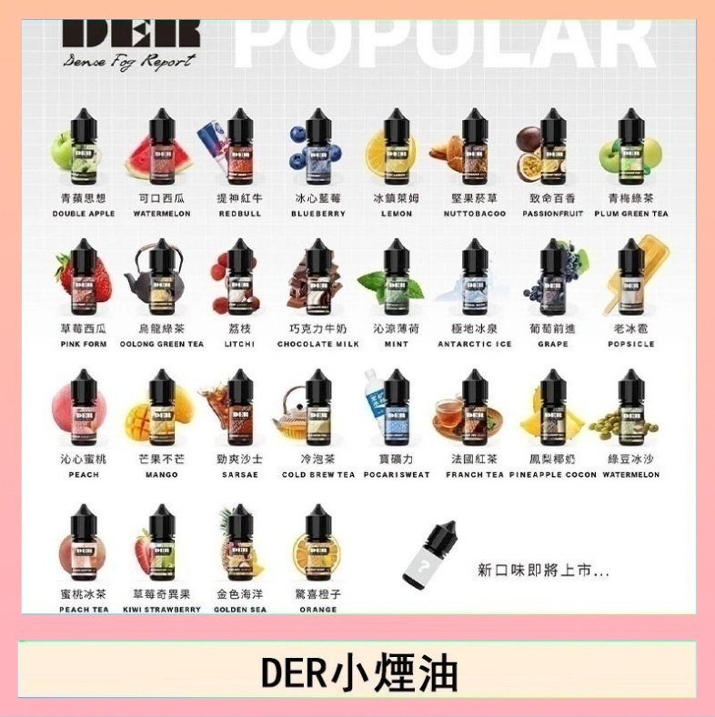 DER DER系列電子煙主機小煙油30ml #3.0%