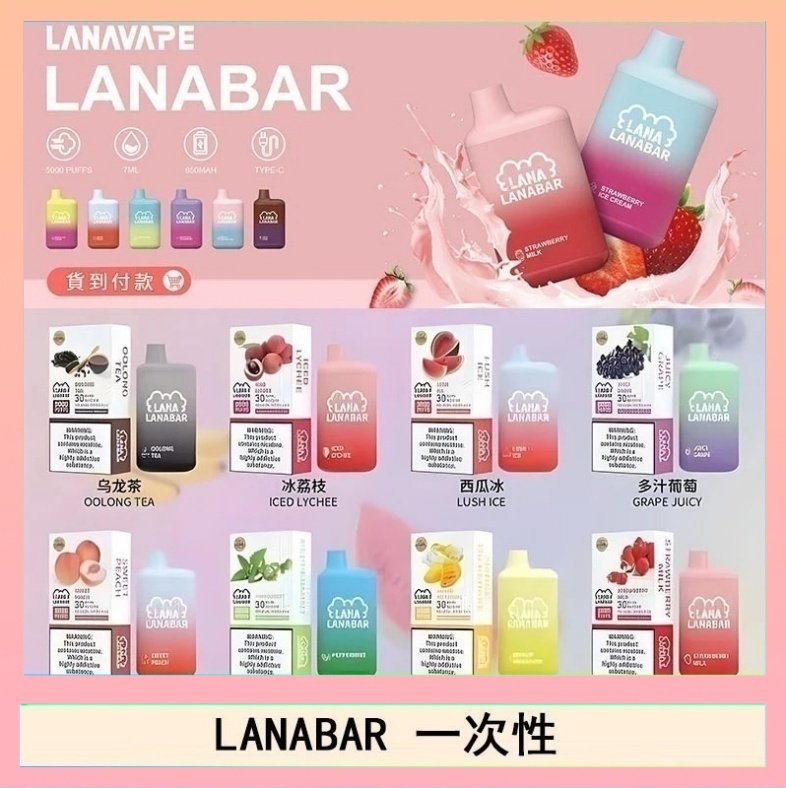 LANA BAR LANA BAR可充电一次性電子煙霧化5000口(3.0%)